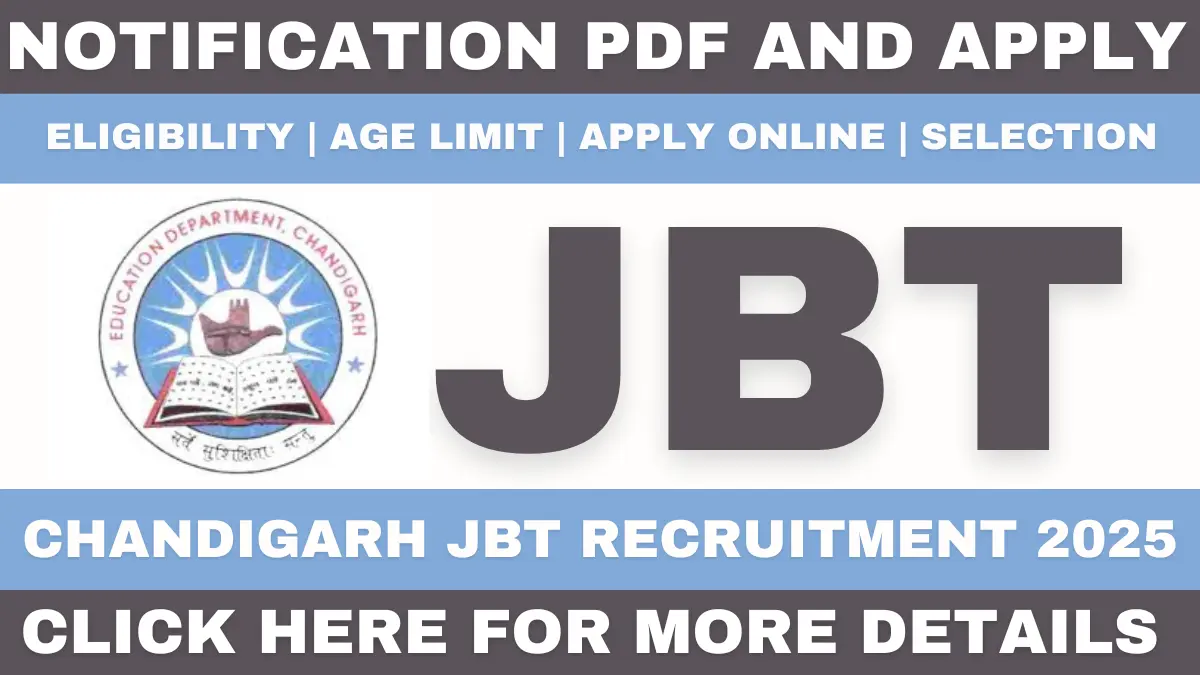Chandigarh JBT Recruitment 2025