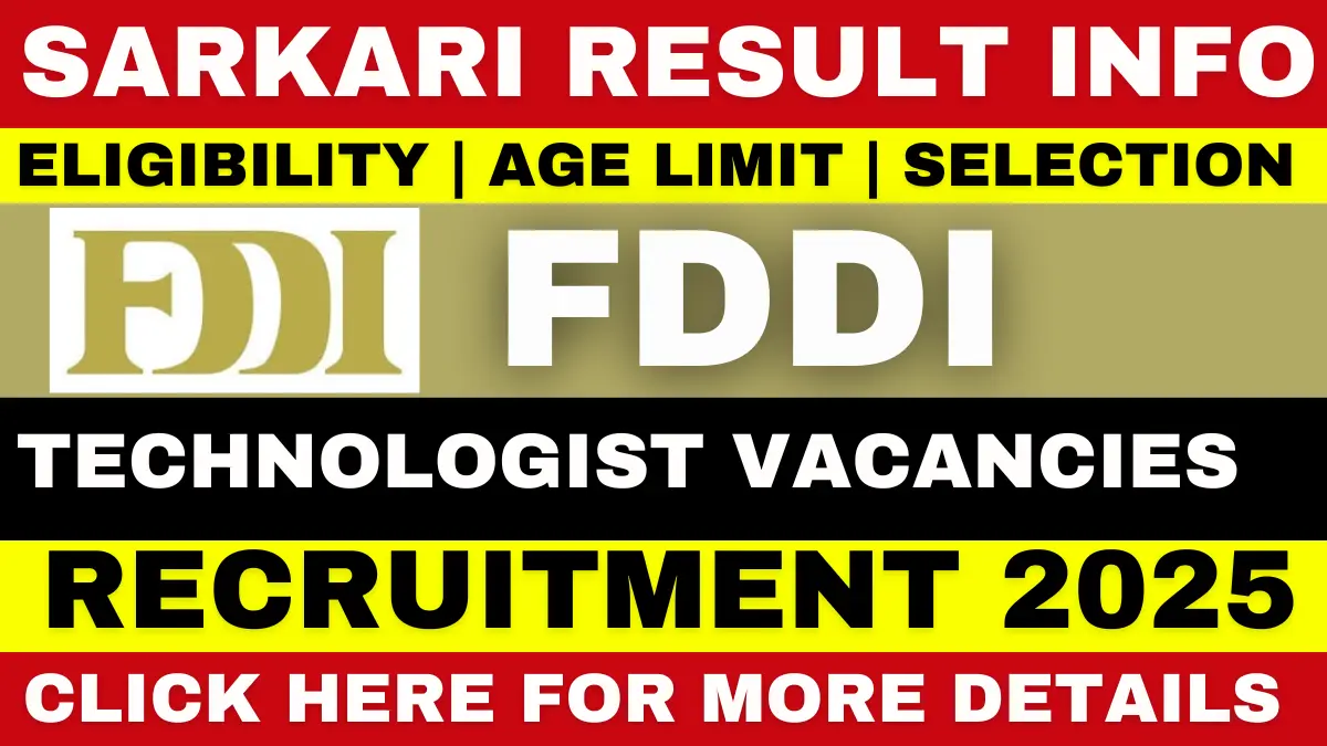 FDDI Recruitment 2025