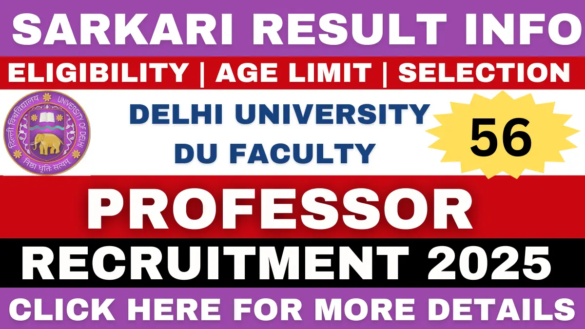 Delhi University DU Faculty Recruitment 2025